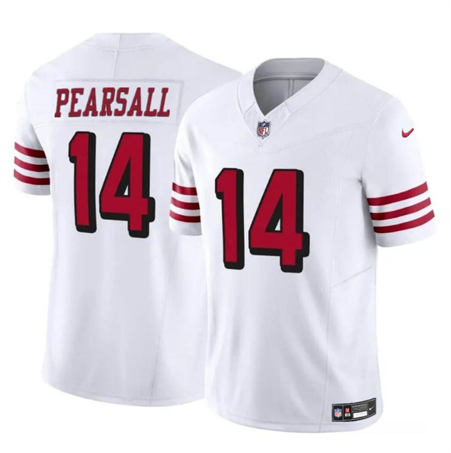 Men's San Francisco 49ers #14 Ricky Pearsall New White 2024 Draft F.U.S.E. Vapor Untouchable Limited Football Stitched Jersey - Click Image to Close